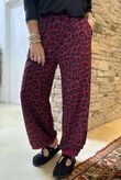 The Scamp Leopard Demi Bloom Pant Bordeaux